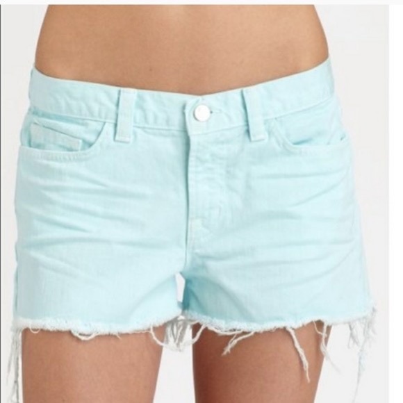 J Brand for Intermix Frayed Shorts Indigo - Picture 1 of 4